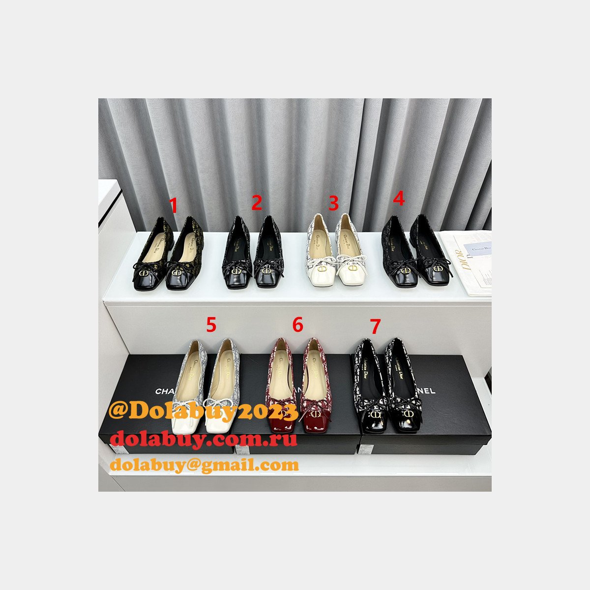 Duplicate DIOR D-Doll  BALLET FLAT Designer