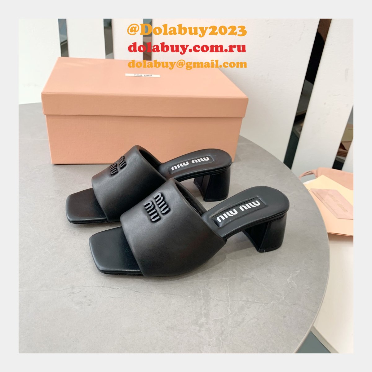 Miu Miu Replica Bread Slippers Heel Sandals Shoes