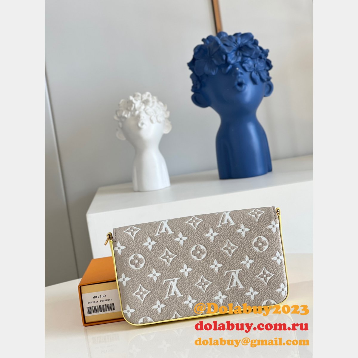 Shop Louis Vuitton Replica M81359 Félicie Pochette Monogram Empreinte Leather