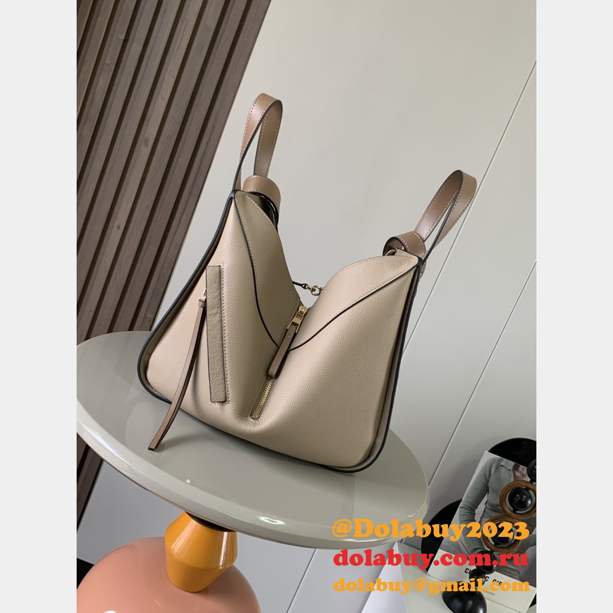 Small AAA+ Loewe Hammock Bag In Soft Grained Calfskin