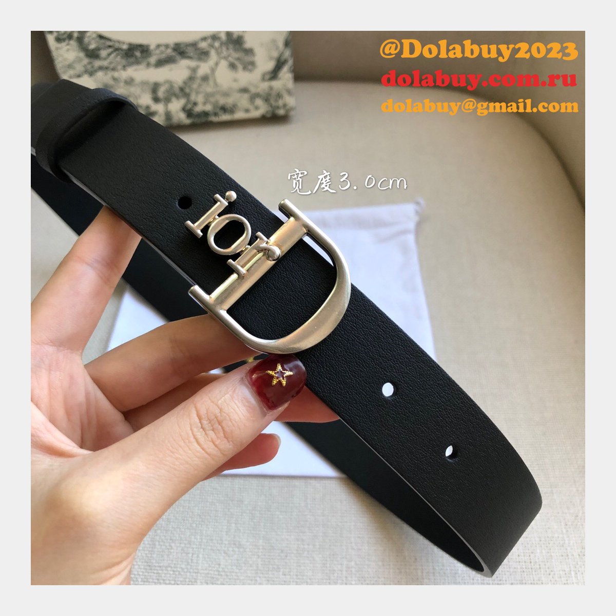High Quality Christian Dior AAA Belts red/black/brown 30mm Cheap