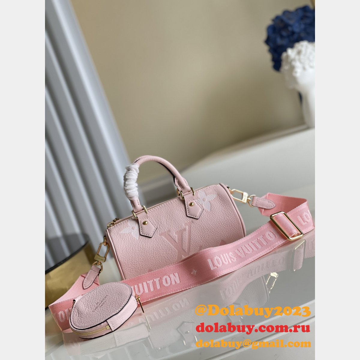 Louis Vuitton Papillon BB Monogram Empreinte Leather M45707 Rose