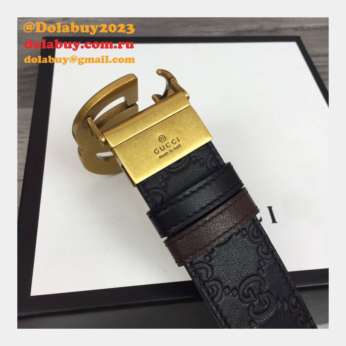 G*u*i belt with double g buckle 37mm-1 knockoff