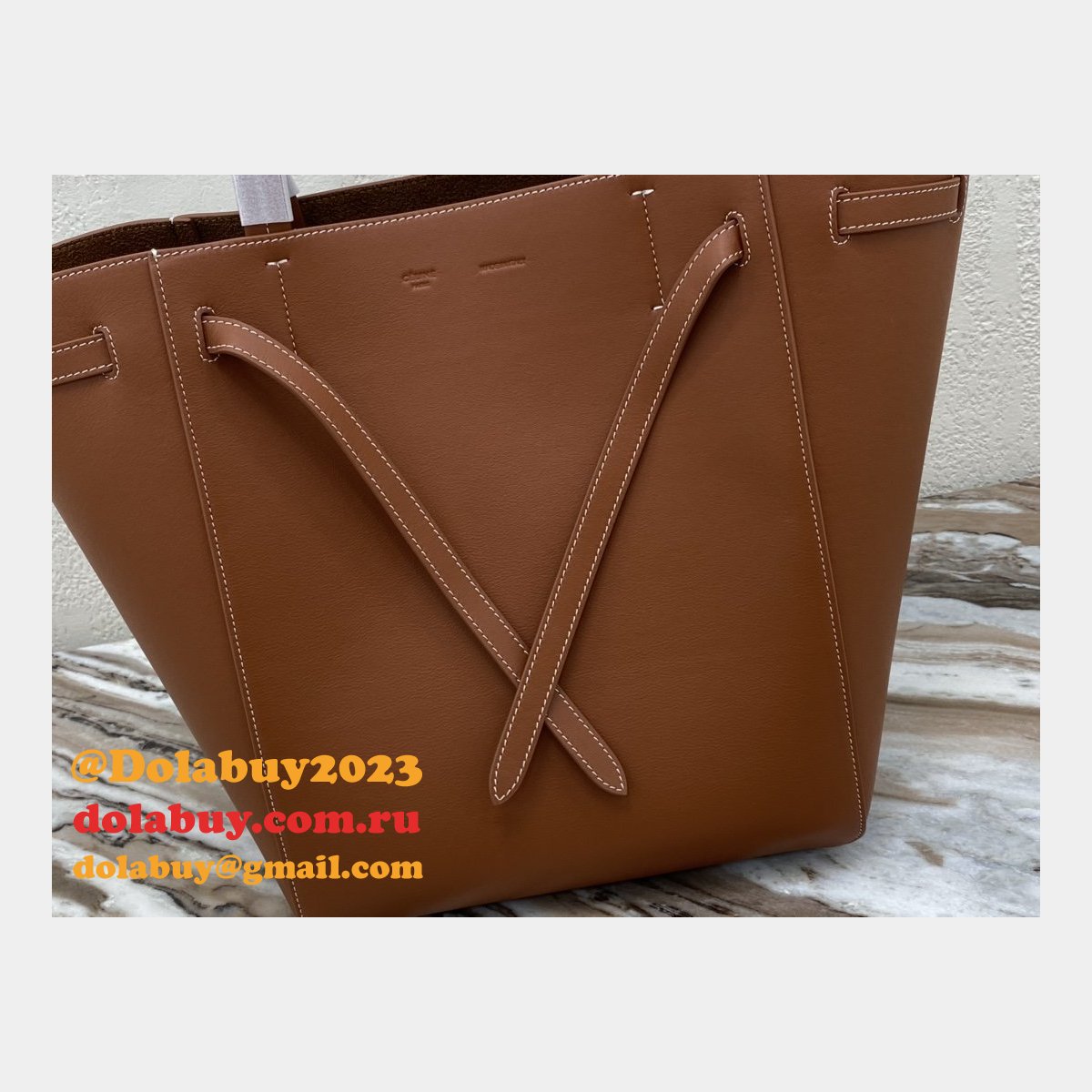 Small Celine Brown Cabas Phantom in soft grained calfskin