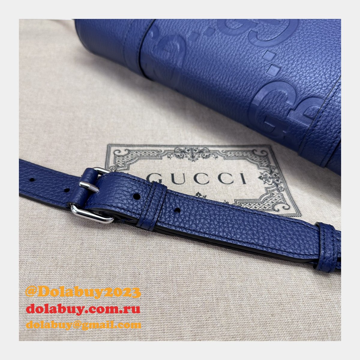 jumbo G*u*i inspired gg 1:1 mirror messenger 760234 blue bag