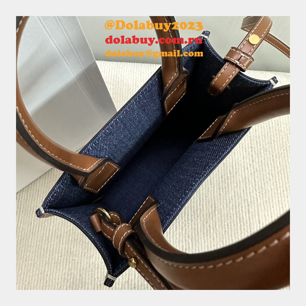 Top Quality celine MINI CABAS BAGS canvas 193302