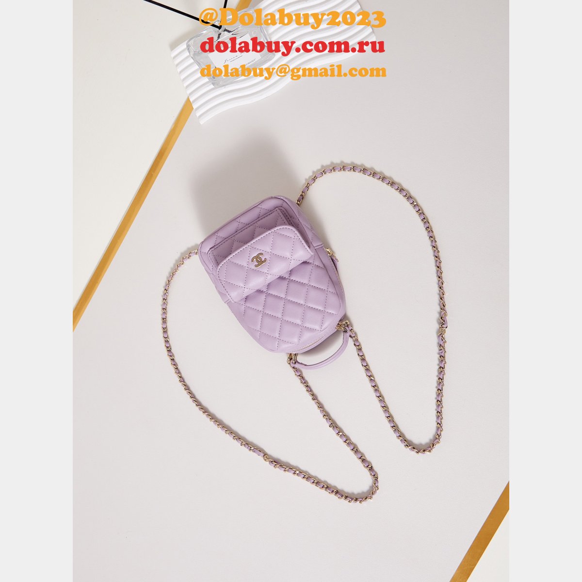 Luxury 24Cmini lambskin women backpack AP3753