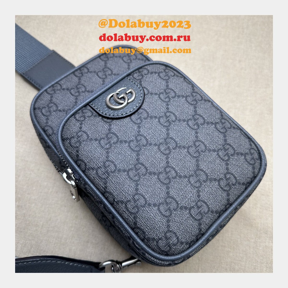 ophidia gg 752565 grey and black supreme fake G*u*i bag