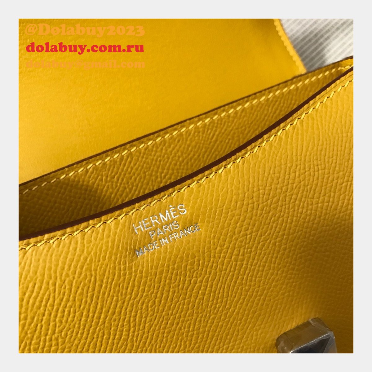 Hermes Constance Bag 18cm Epsom Leather Yellow