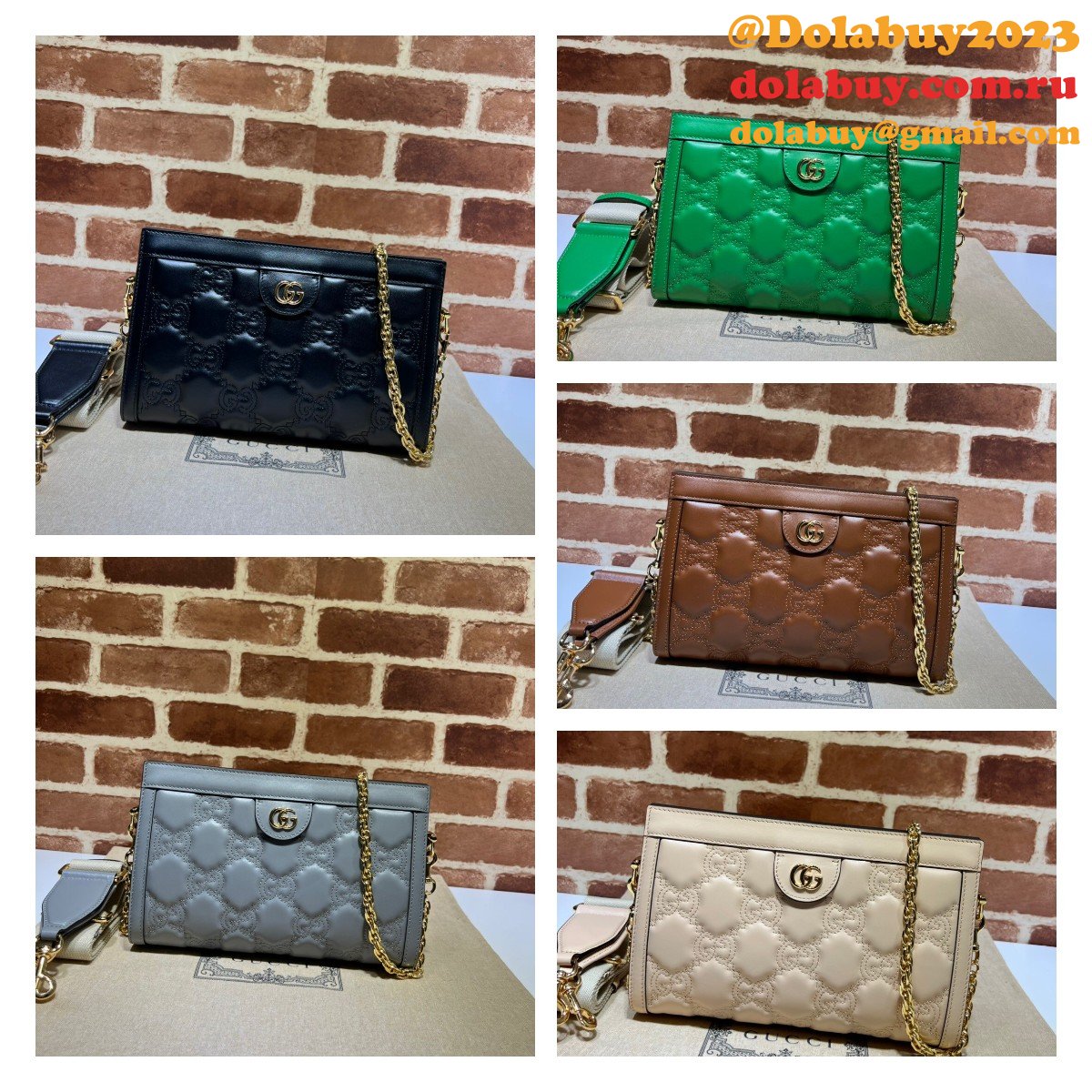 1:1 replica G*u*i 702200 gg matelassé leather shoulder bag designer bags