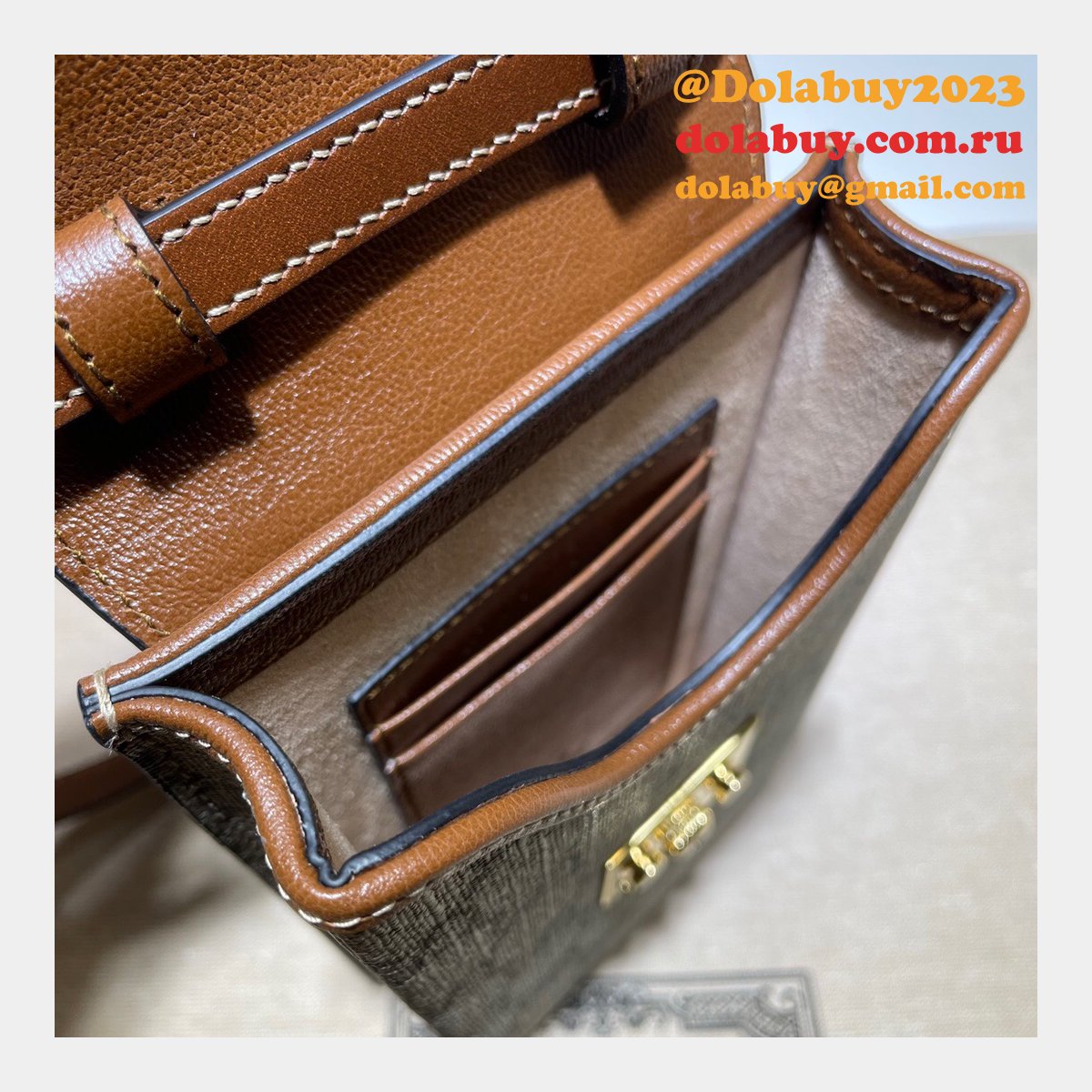 replica best G*u*i 658229 padlock mini bag in beige and ebony gg supreme