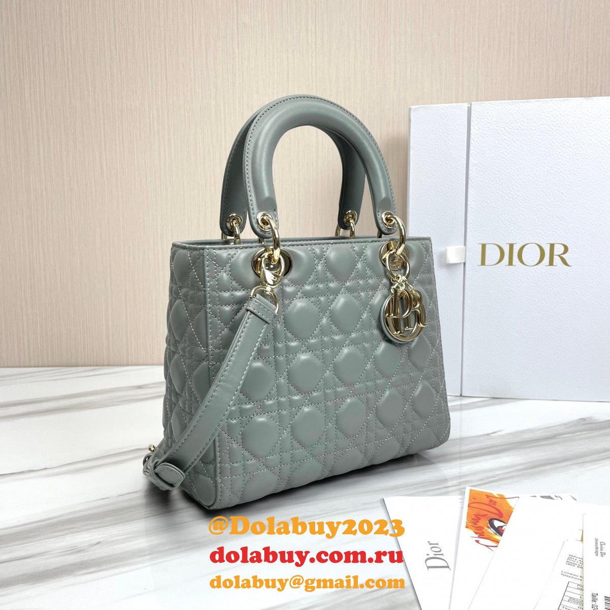 Fashion Christian Dior Lady Dior Top Quality 24CM Fake Bag