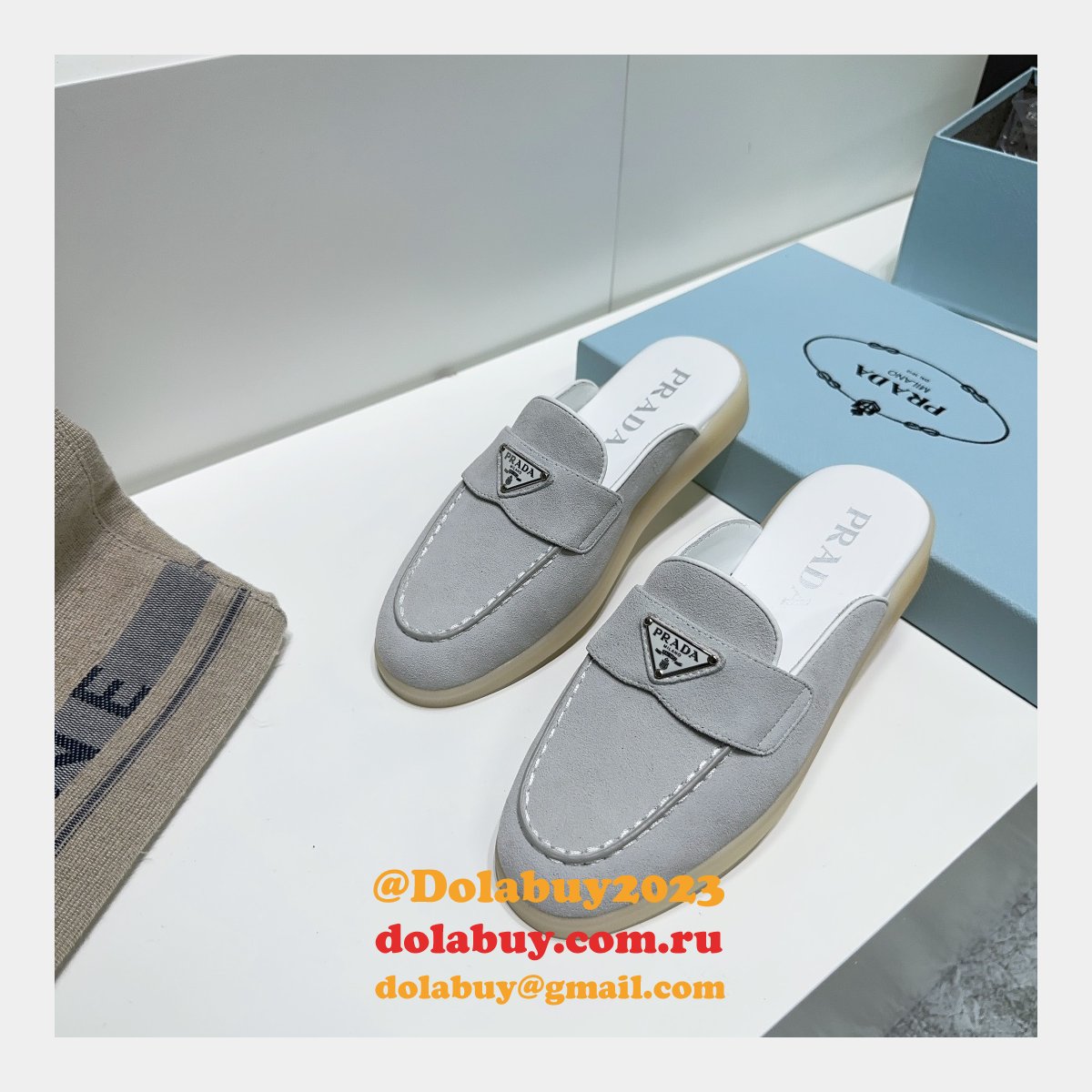 Wholesale Replica Prada 1:1 Designer Saint-Tropez Loafers Shoes