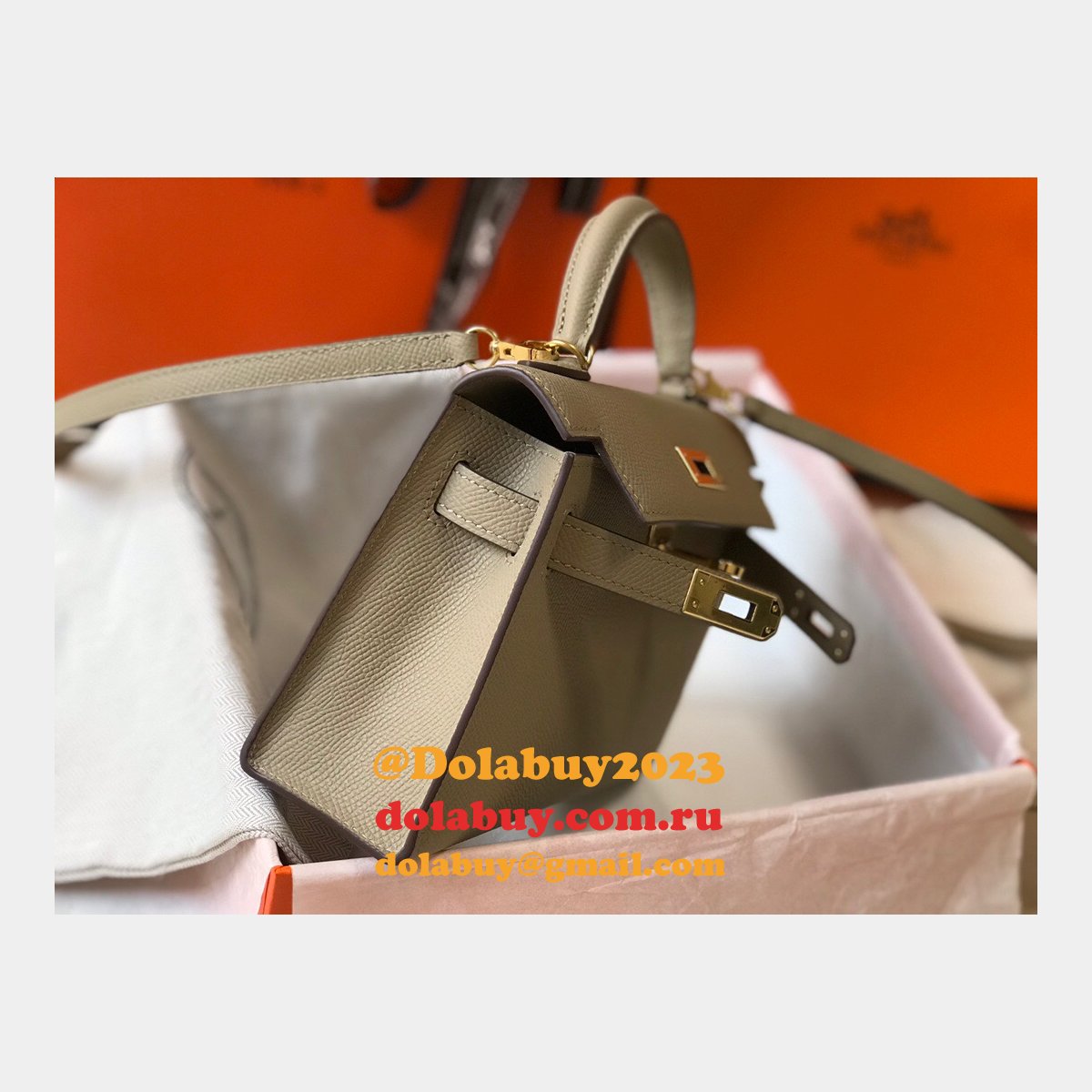 Earth yellow Mini Kelly Hermes Replica Handbags
