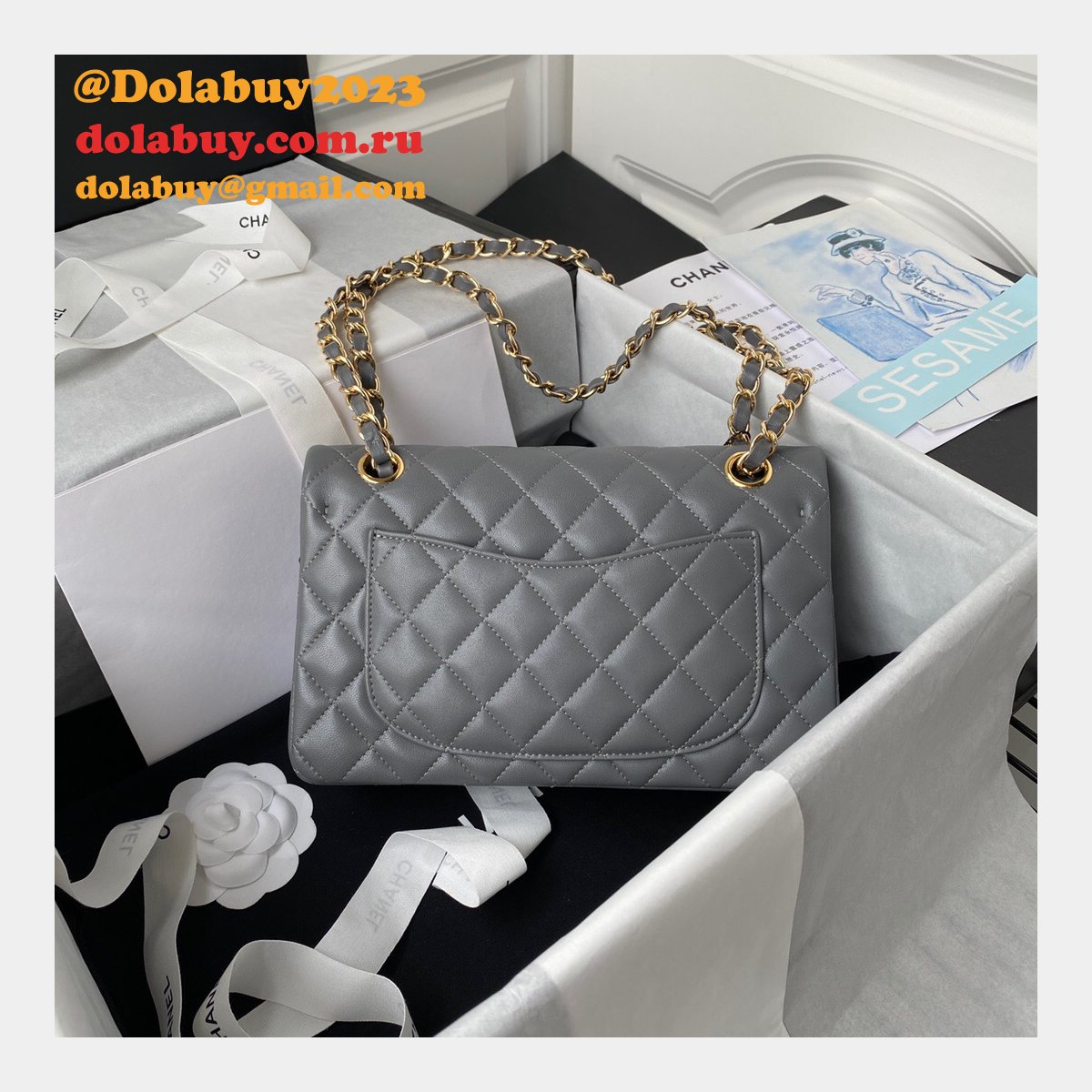 High Quality Replica Lambskin Classic Flap CF 23cm Bag