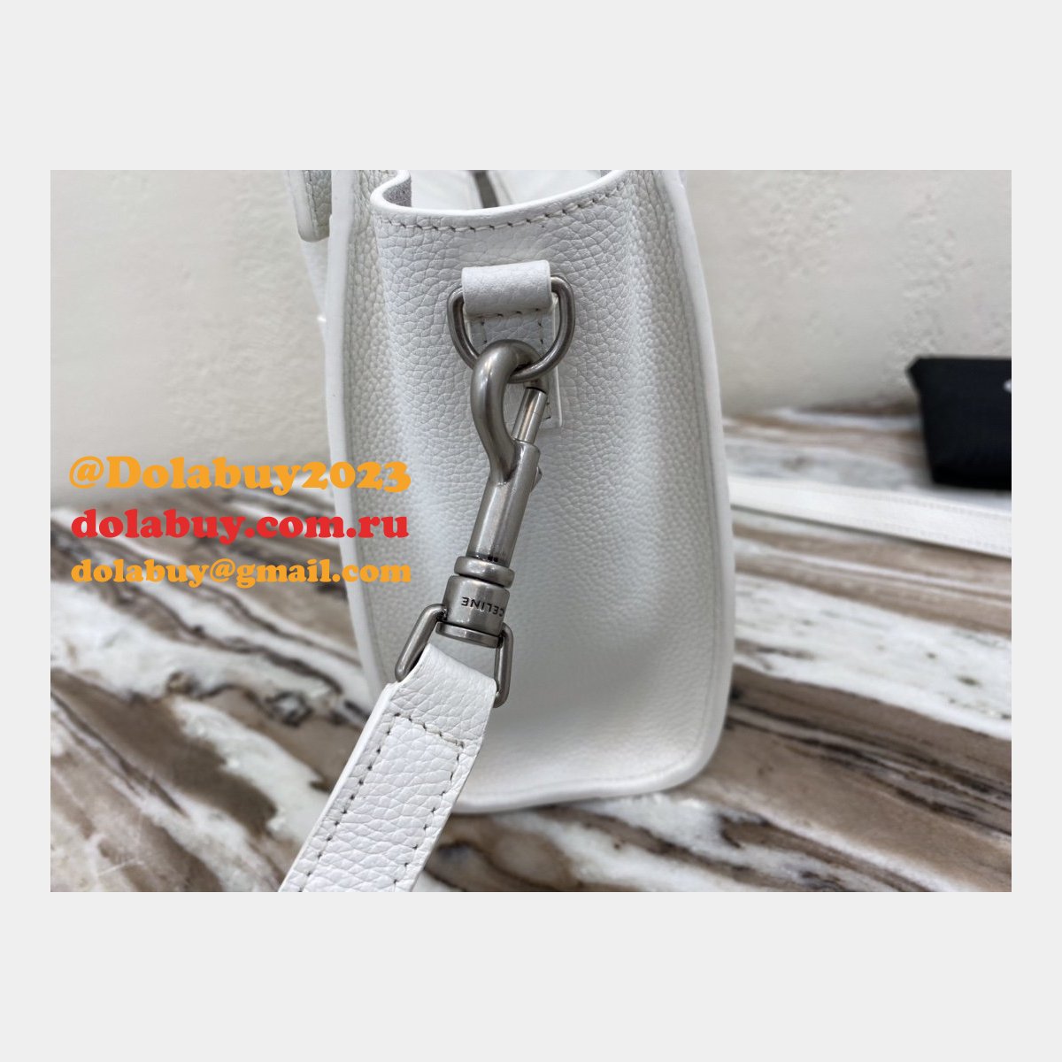 Buy Online Celine White Nano Luggage Bag-168243