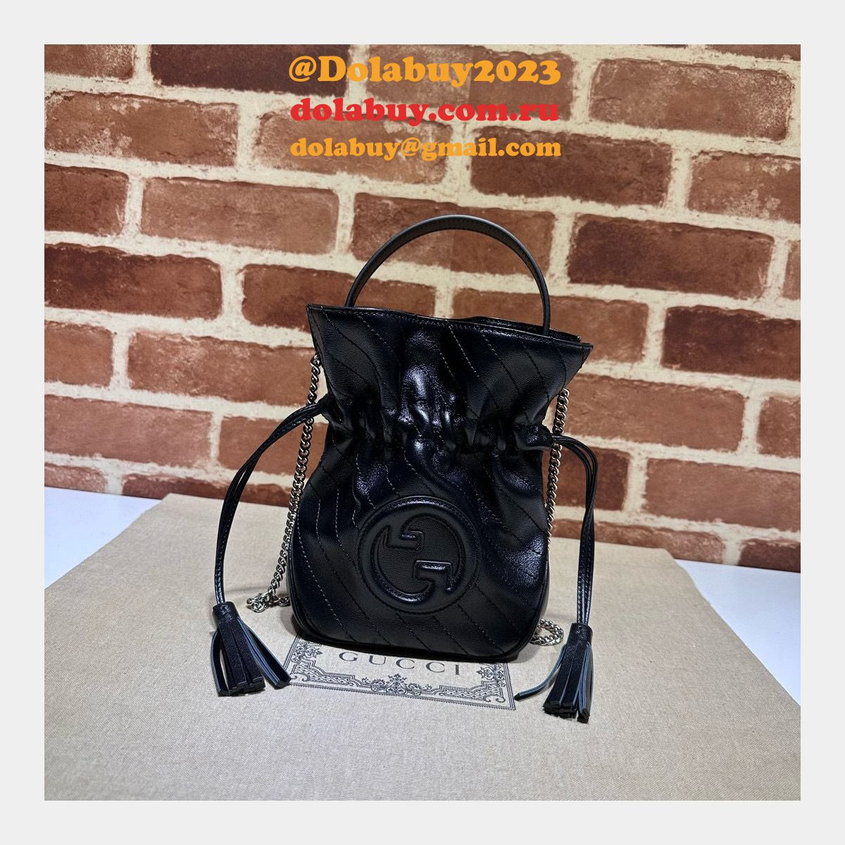 top quality G*u*i blondie mini backet bag 760313 replica