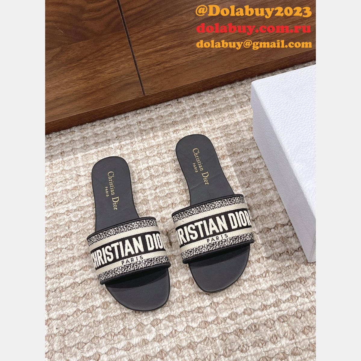 Replica Dior Flat Slipper DWAY SLIDE