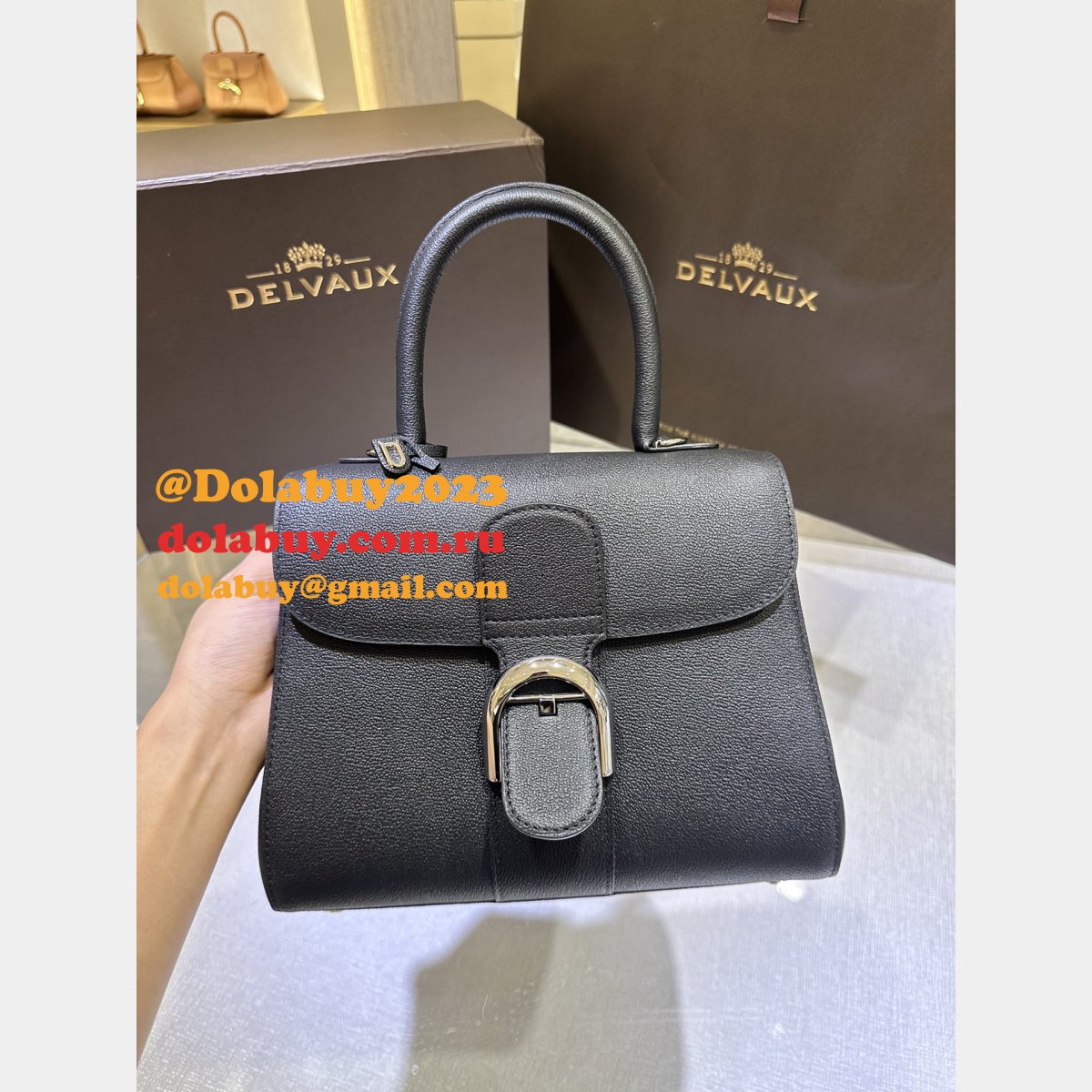 High Quality Black 99125066 Brillant RodéoCalf Delvaux Replica Bag