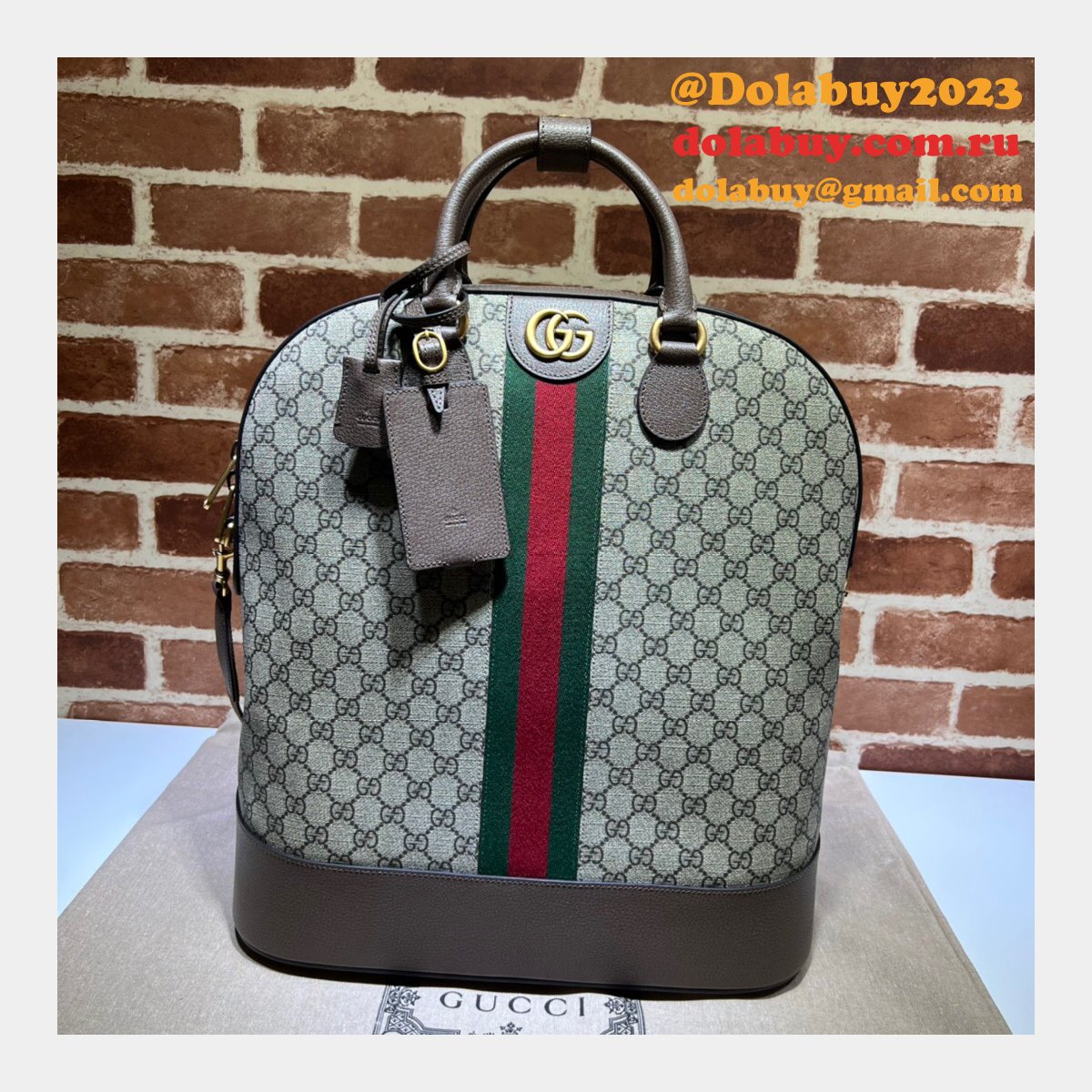 top quality G*u*i uk savoy 724654 bowling ebony supreme tote bag