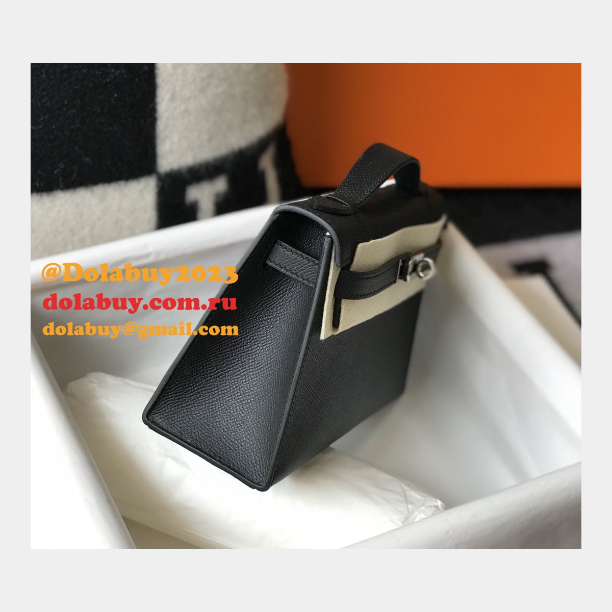 Luxury Hermes EPSOM LEATHER Mini Kelly Pouchette