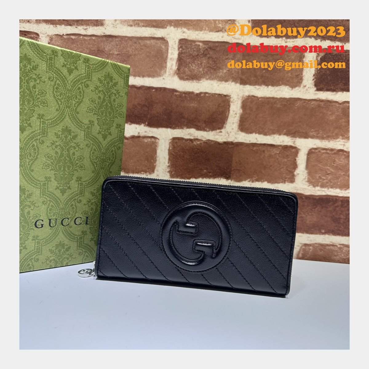 designer G*u*i 760312 blondie zip-around wallet replica