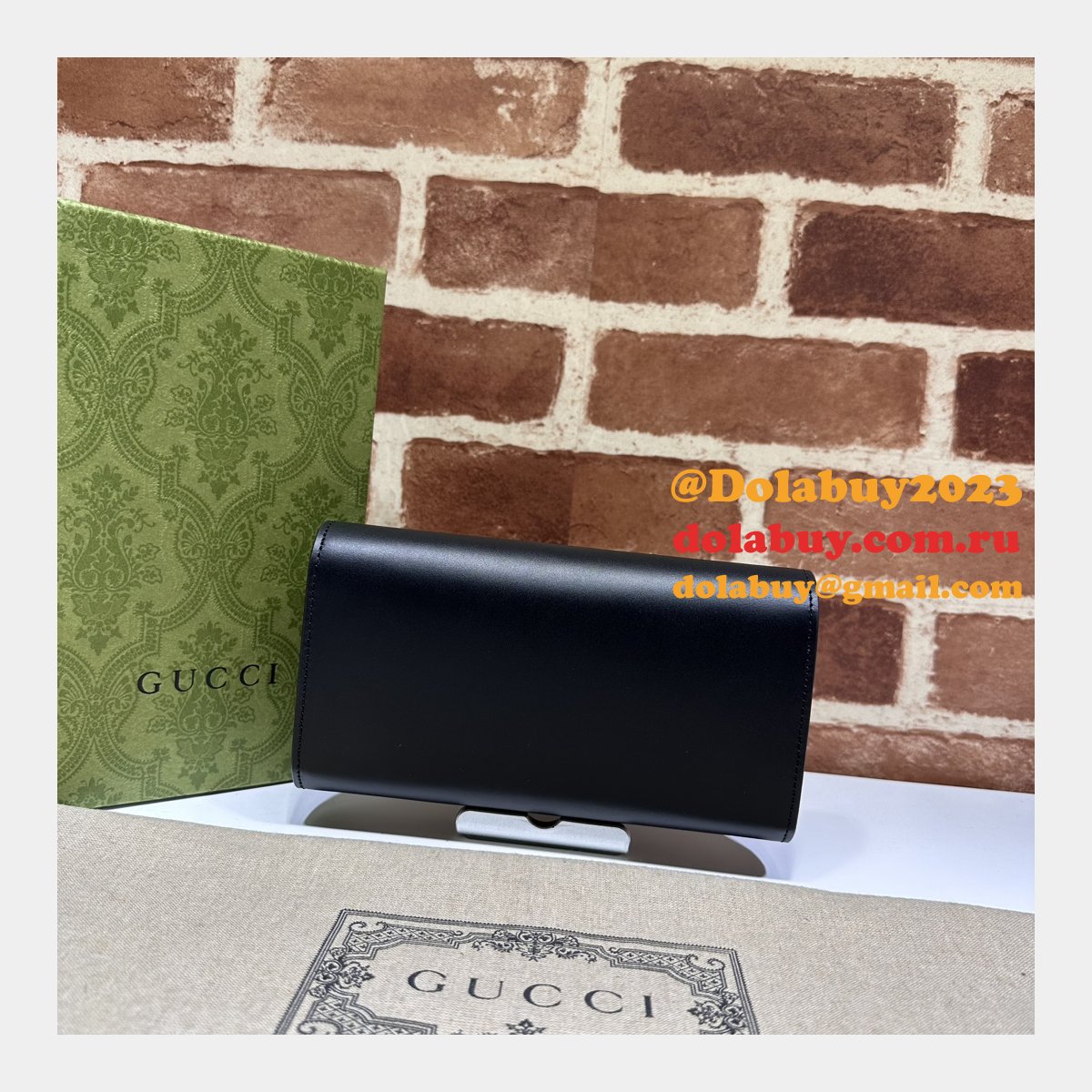 petite gg continental wallet 762167 black G*u*i knock off bag