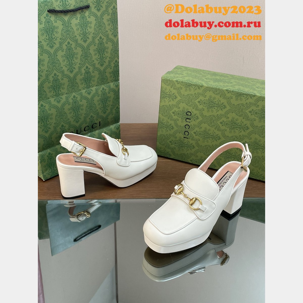 lady horsebit gg G*u*i replicas slingback pumps shoes