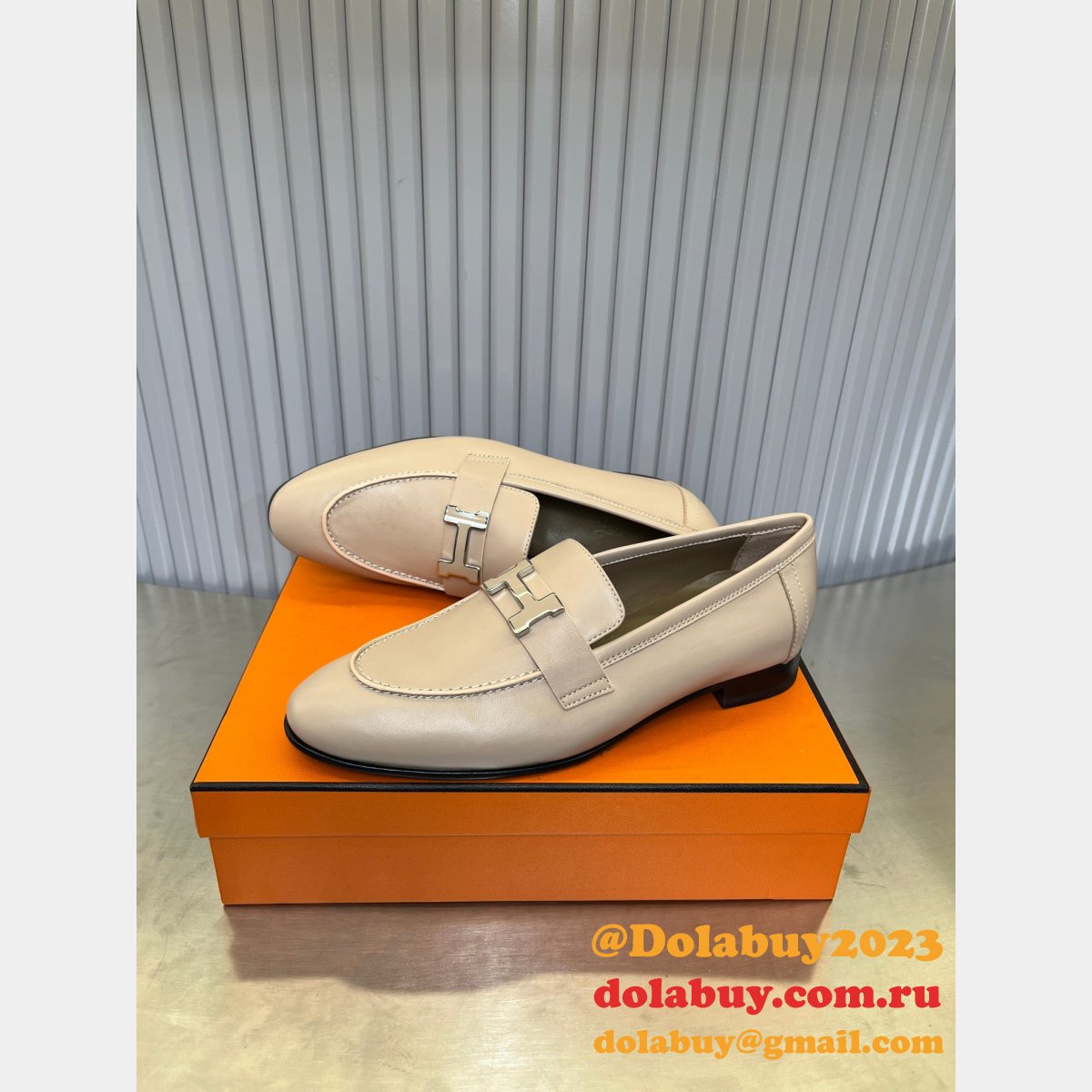 7 Star full leather loafer hermes shoes