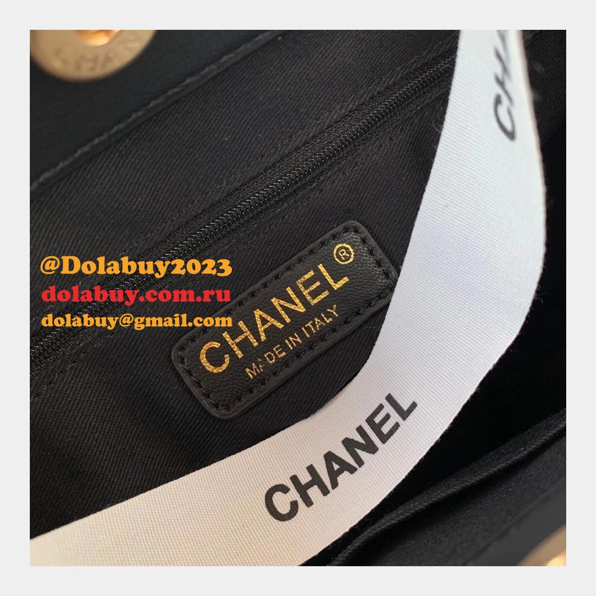 CC Small Shopping Replica Black Bag calfskin & gold-tone metal