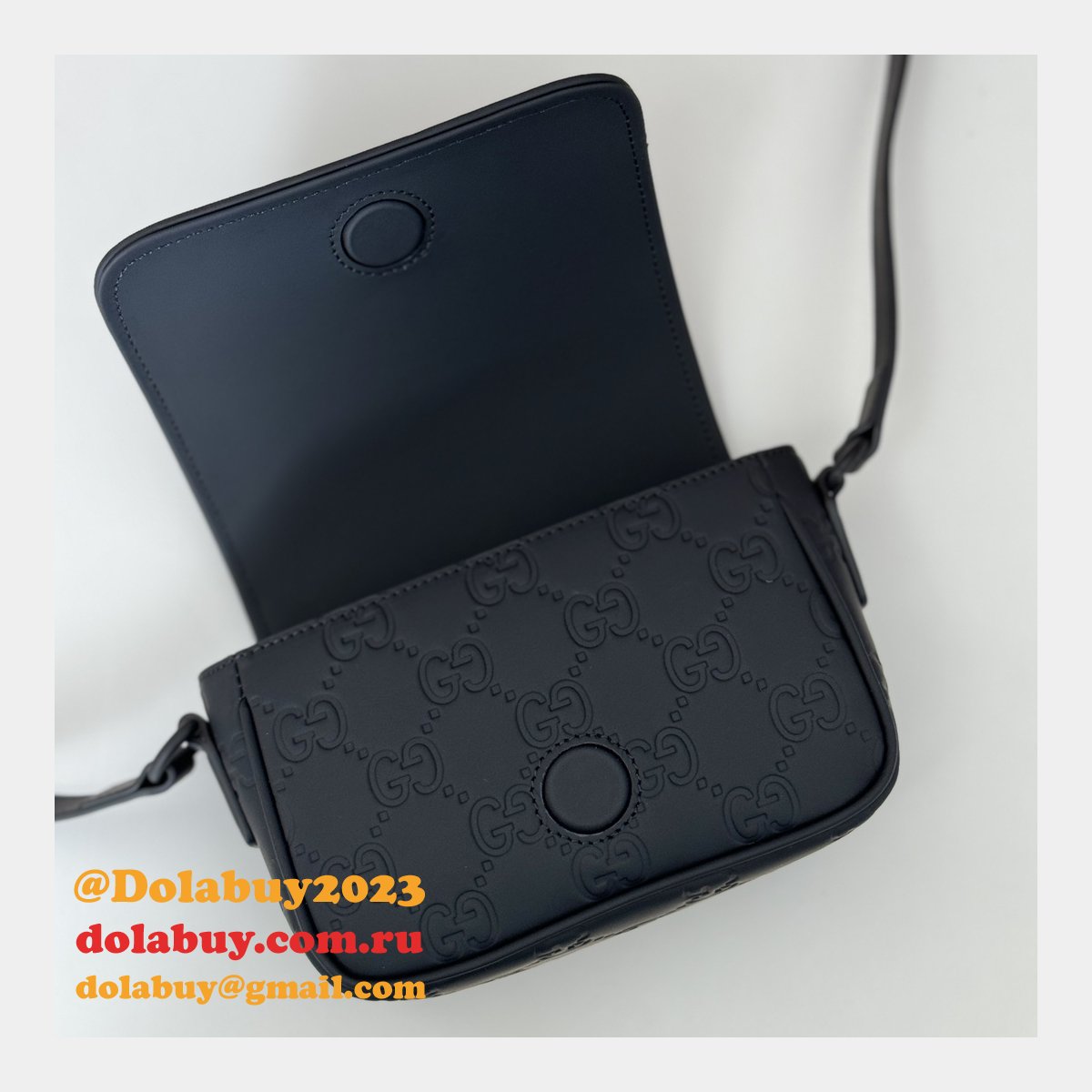 designer G*u*i gg rubber-effect super 794062 black knockoff bag