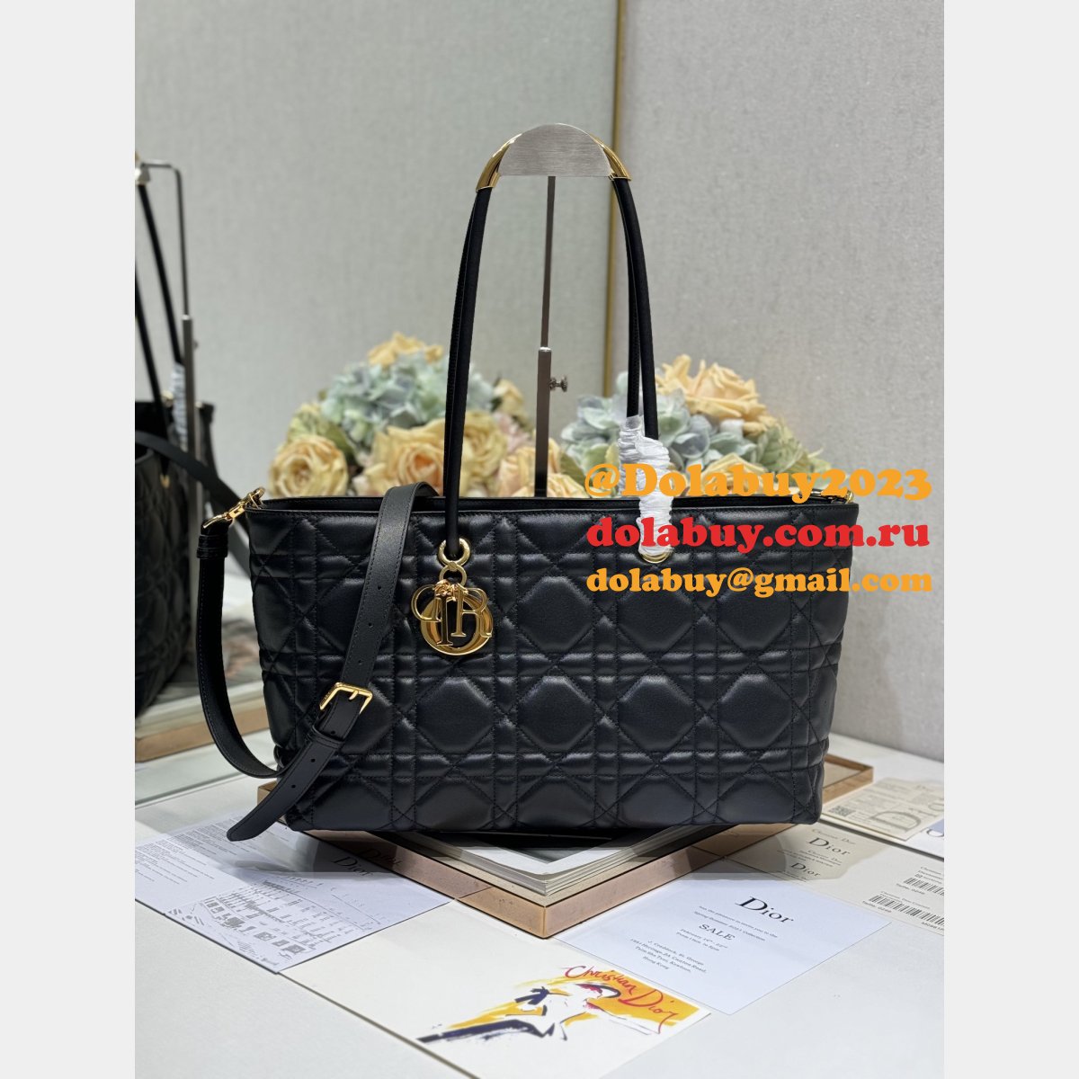 Fashion Dior Toujours 1:1 Mirror Tote 1166 Replica Bag