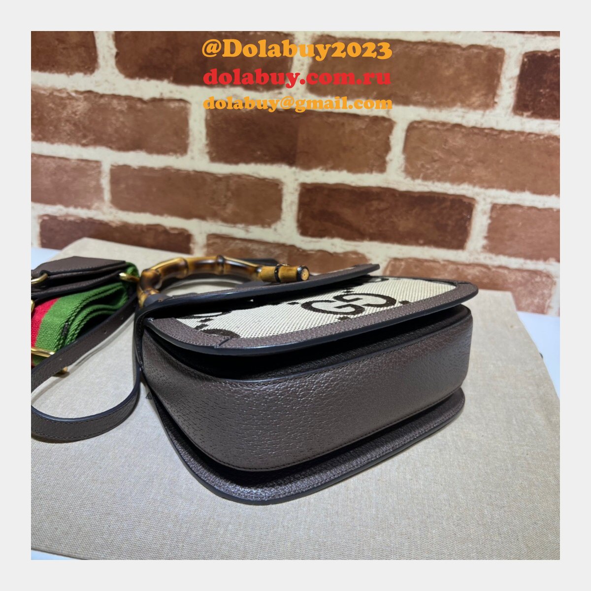 buy G*u*i knockoffs small 675797 jumbo gg bag with bamboo