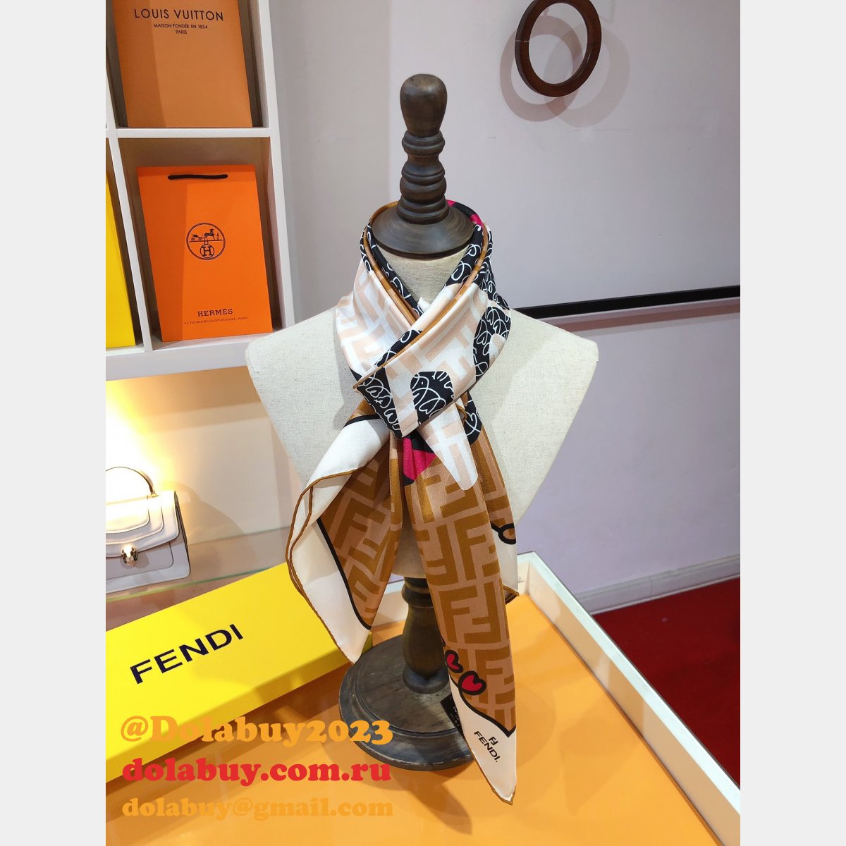 top quality F**di silk twill