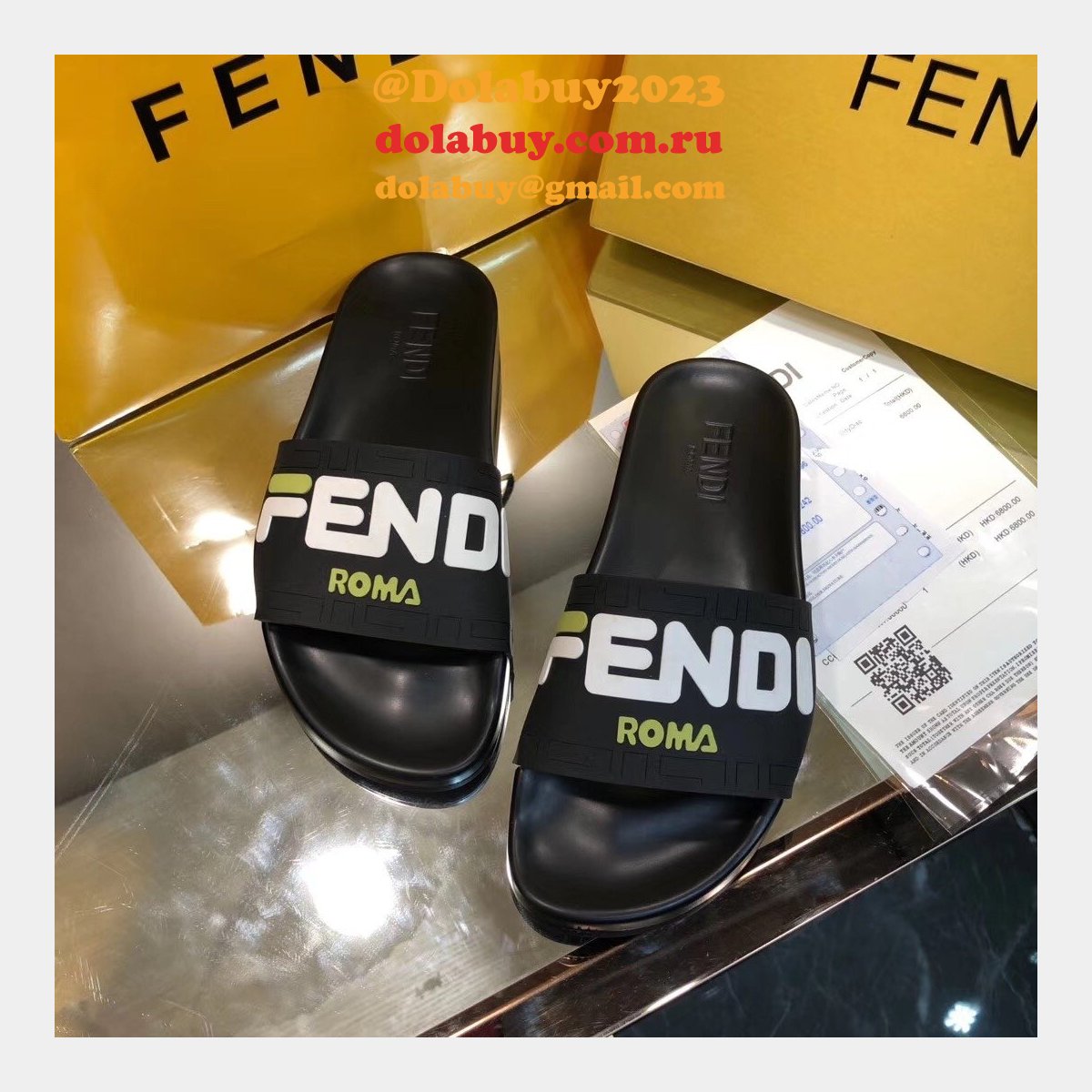 Fashion Fendi casual Slippers