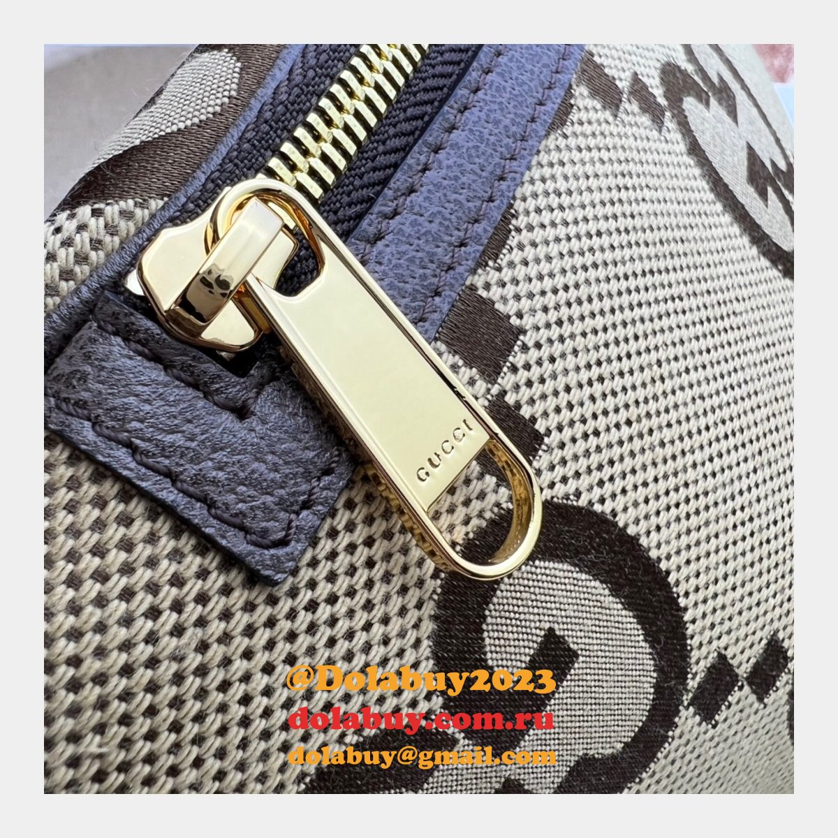 G*u*i fake 696031 jumbo gg belt bag in camel and ebony gg canvas