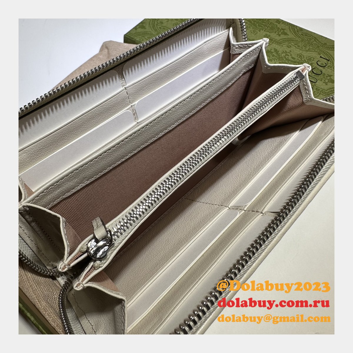 designer G*u*i 760312 blondie zip-around wallet replica