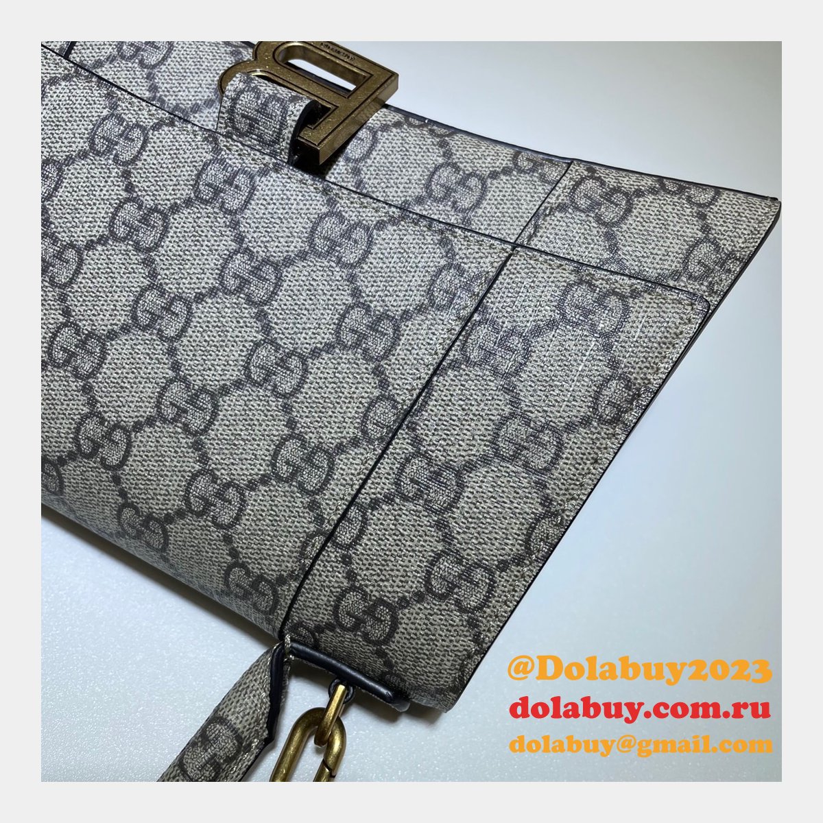 G*u*i x balenciaga top quality 658575 replica hourglass small top handle bag