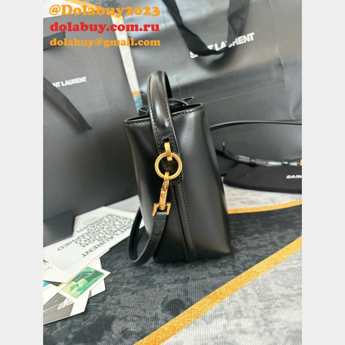 YSL Fake LE 37 AAA+ Hobo In Shiny 765870 Replica Saint Laurent Bag