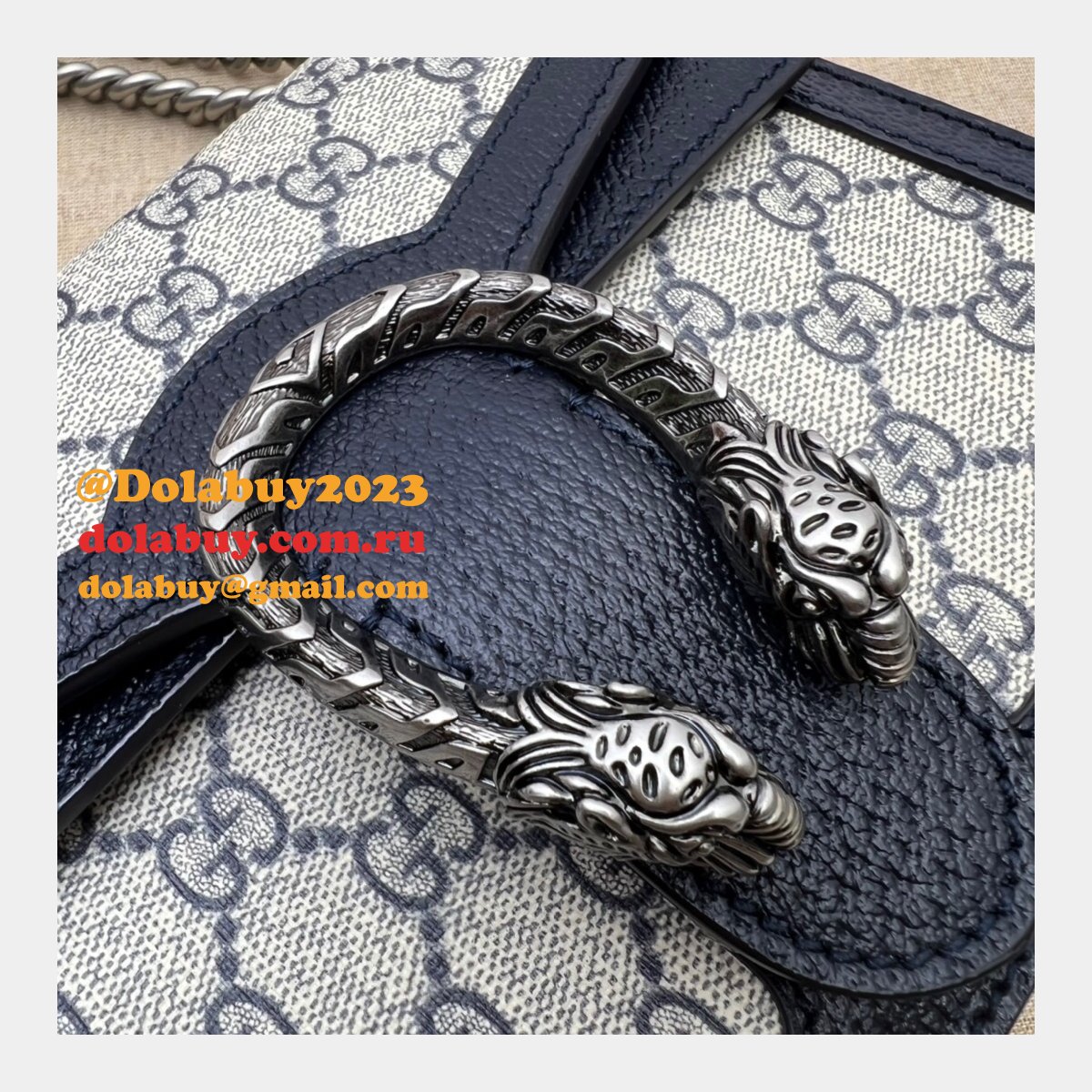 G*u*i fake 421970 gg supreme dionysus mini bag with dark blue leather for sale