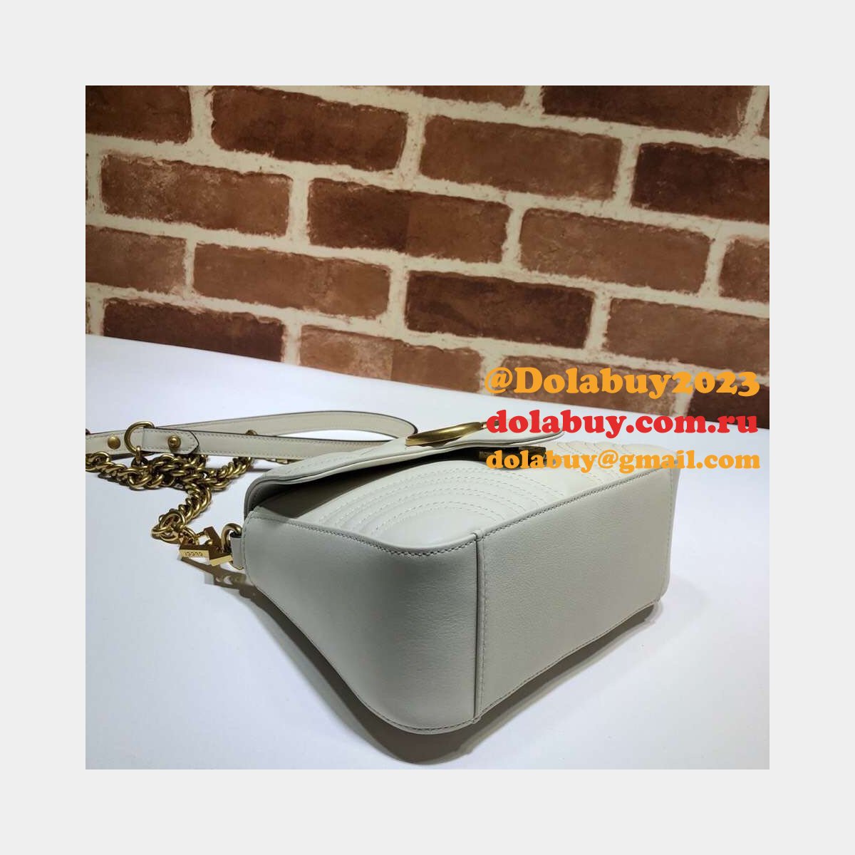 cheap 547260 G*u*i chevron leather gg marmont mini top handle