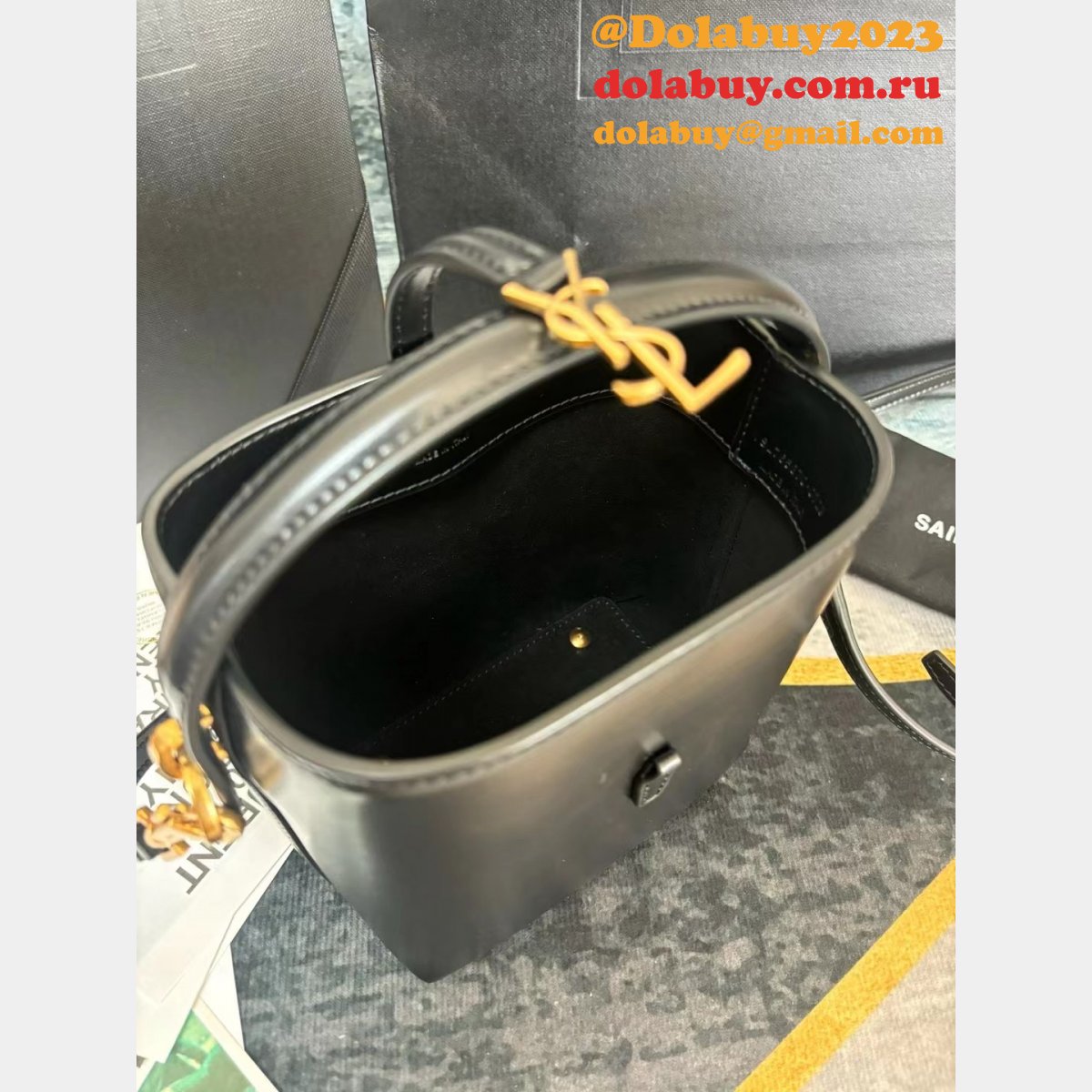 YSL Fake LE 37 AAA+ Hobo In Shiny 765870 Replica Saint Laurent Bag