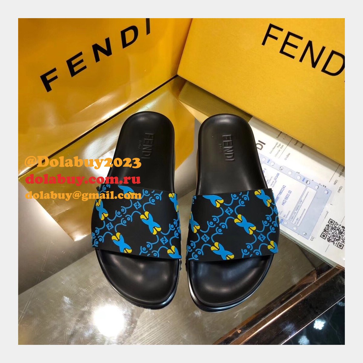 fashion F**di casual slippers