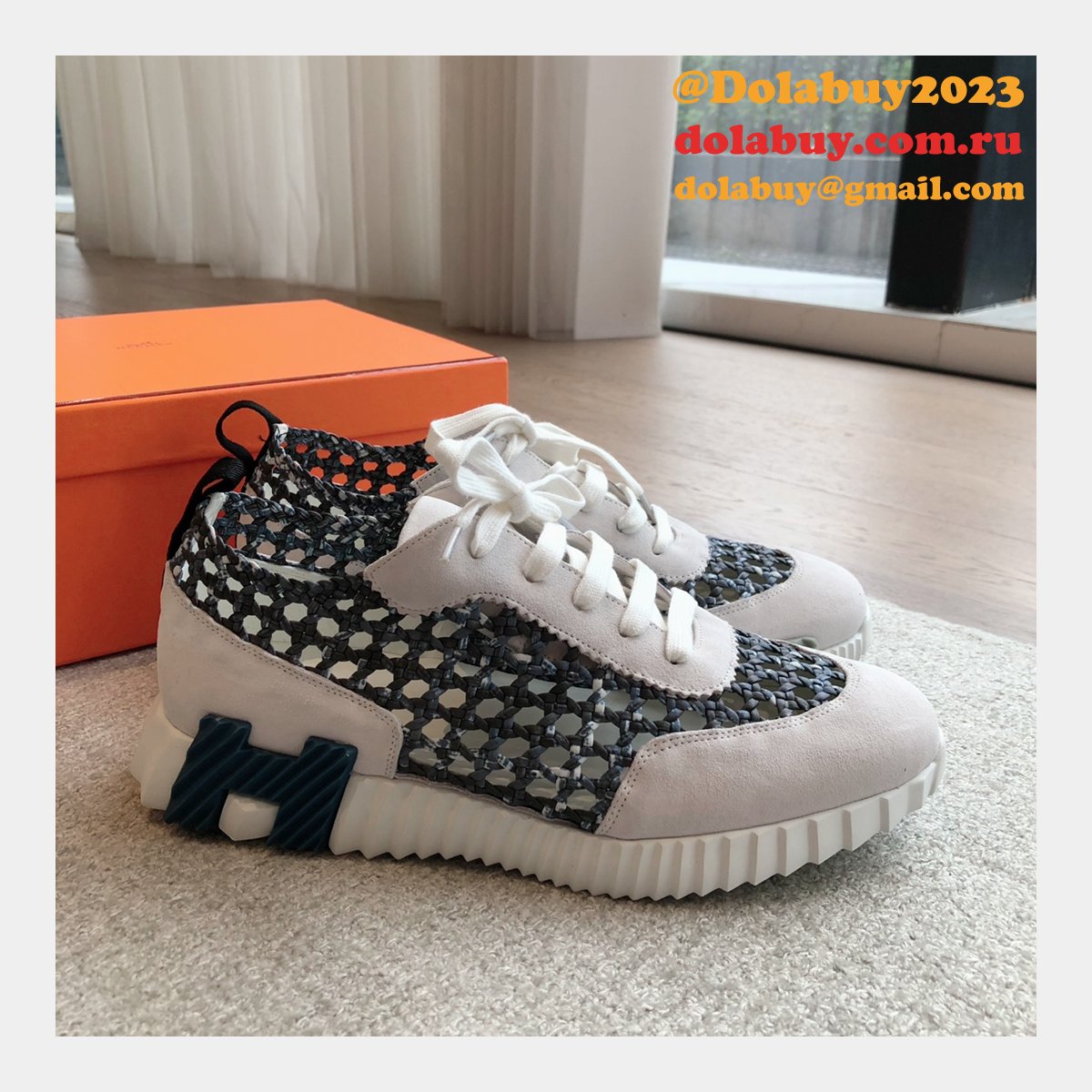 7 Star HERMES MEN BOUNCING weave SNEAKER