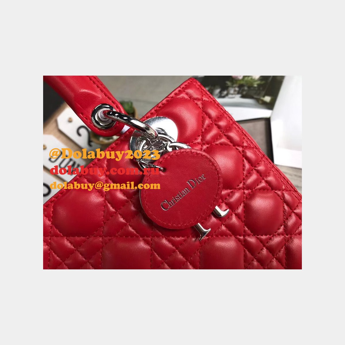 Fashion Christian Dior Lady Dior Top Quality 24CM Fake Bag