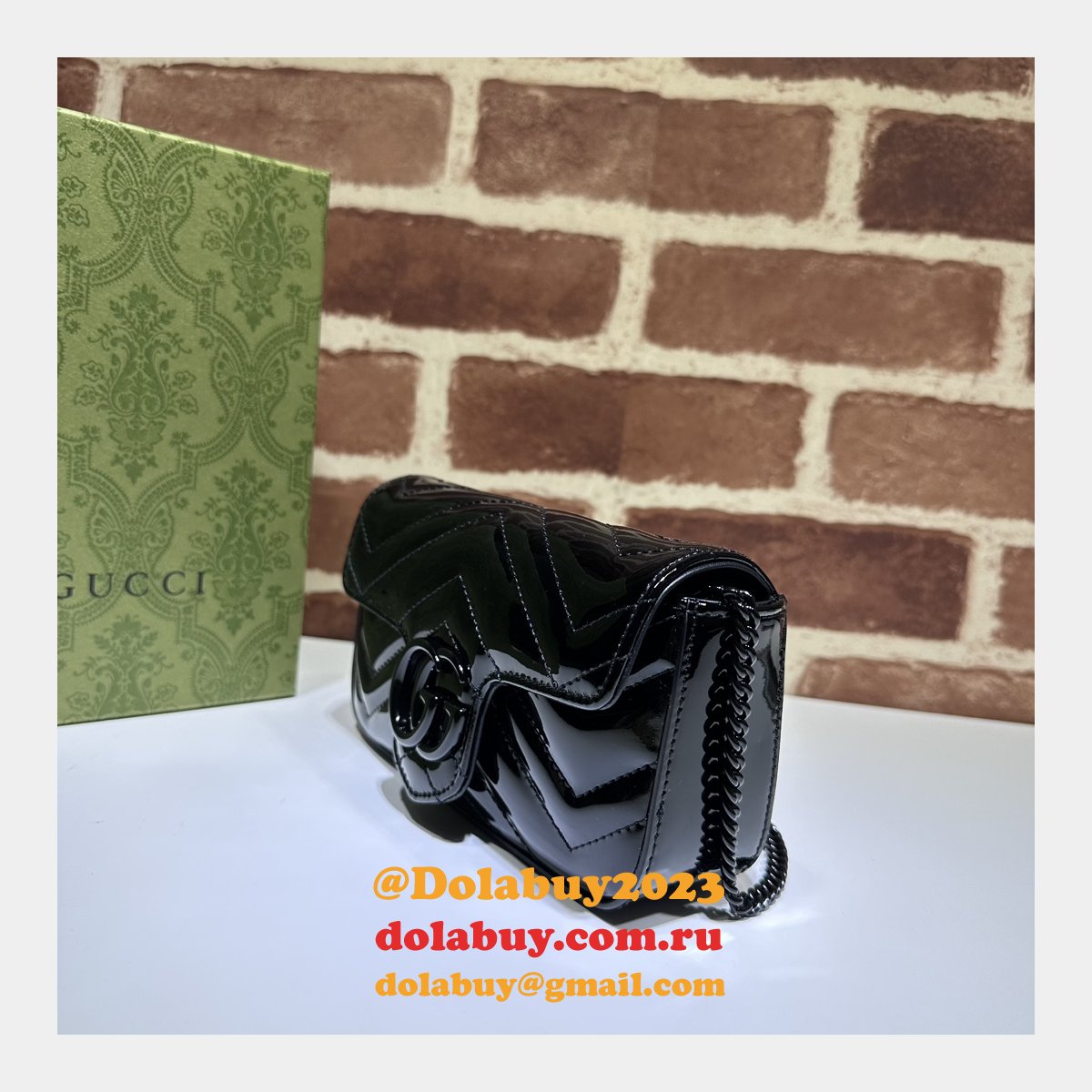 high quality gg marmont super replica G*u*i 476433 black bag