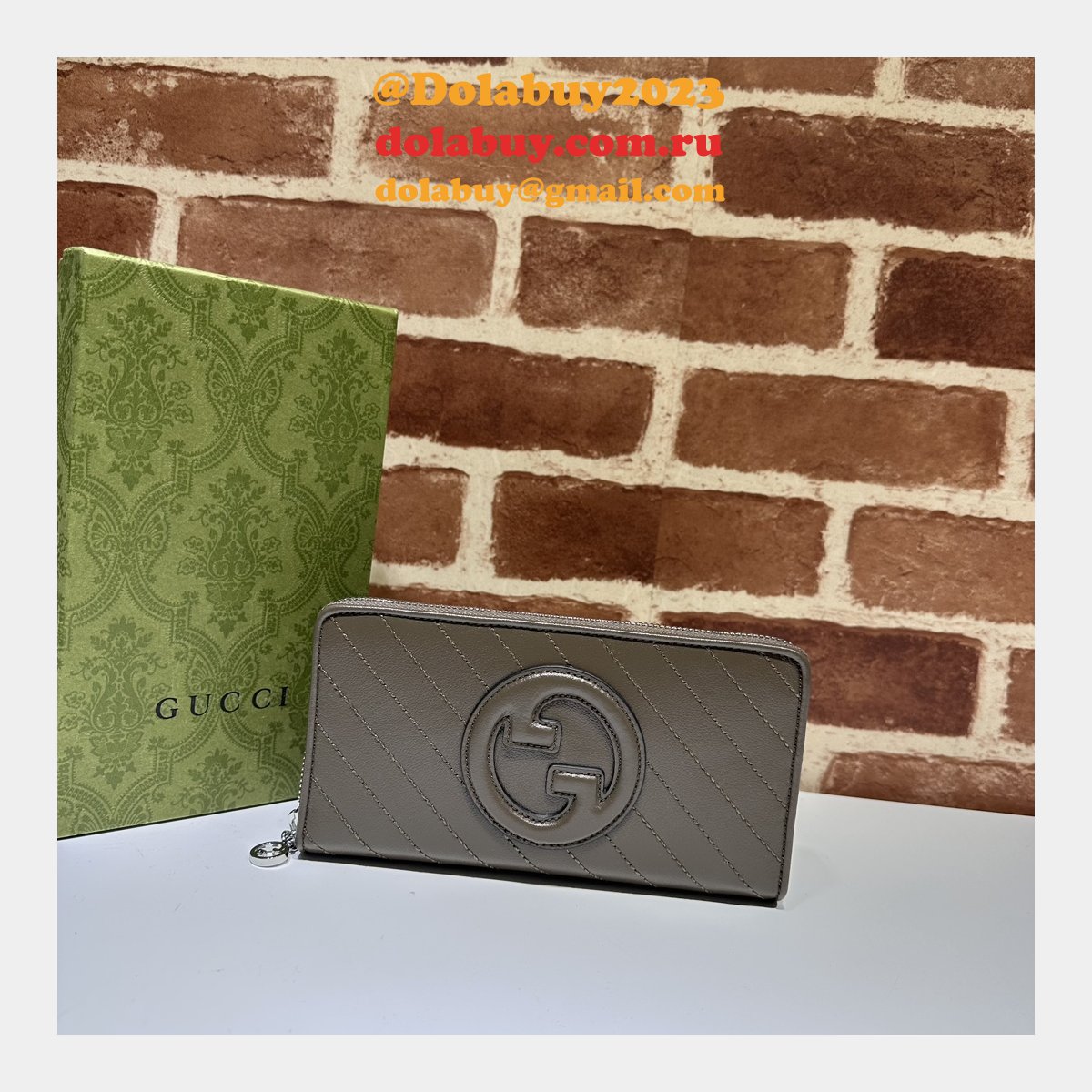 designer G*u*i 760312 blondie zip-around wallet replica