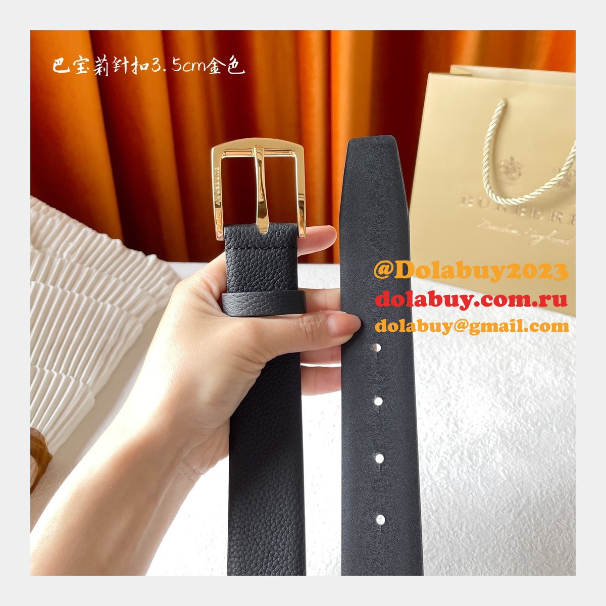 Cheap BURBERRY BELT 1:1 Mirror UK 35MM