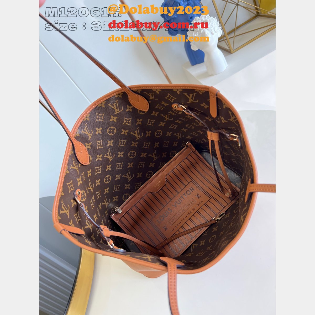 Knockoff Louis Vuitton M12061/M11946 Top Neverfull Inside Out Replica Bag