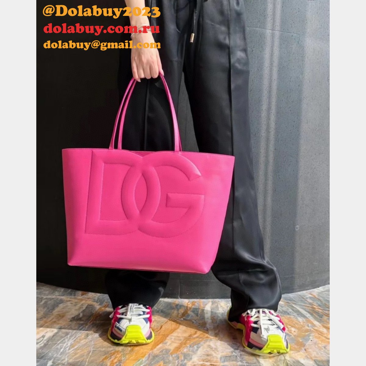 Luxury Replica Dolce & Gabbana Shopping DG Logo Tote 6650 Store Bag